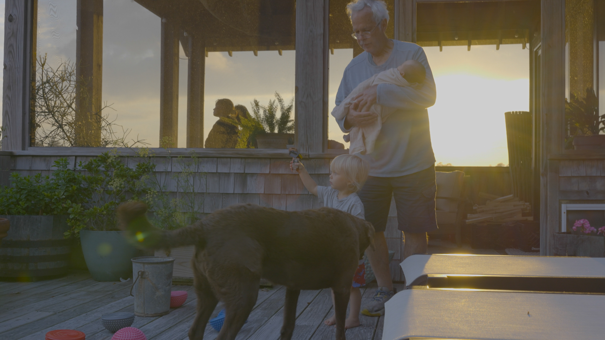 Her home oversees the marsh sunsets. A new member has recently been born into the family.